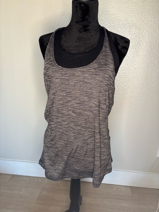 lululemon athletica Tops - lululemon athletica Gray Heather Racerback Tank with built in Black Sports Bra